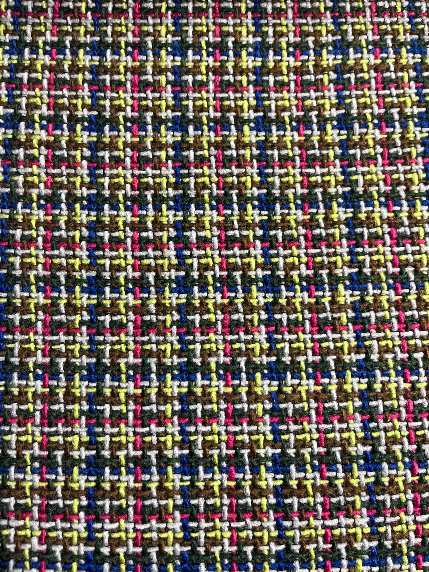 KAREN 215  heavy wool tweed brown/cobalt/fuchsia