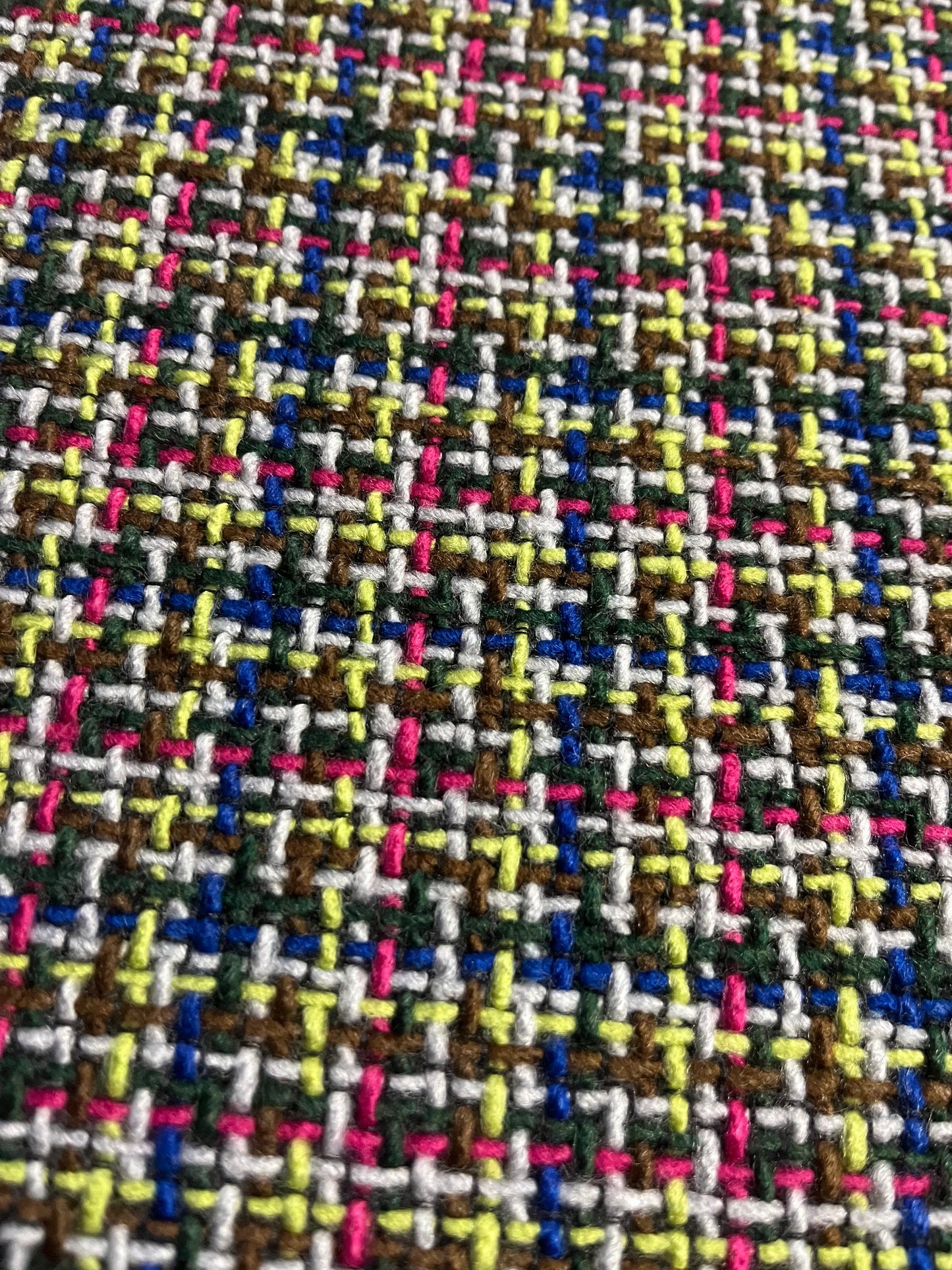 KAREN 215  heavy wool tweed brown/cobalt/fuchsia