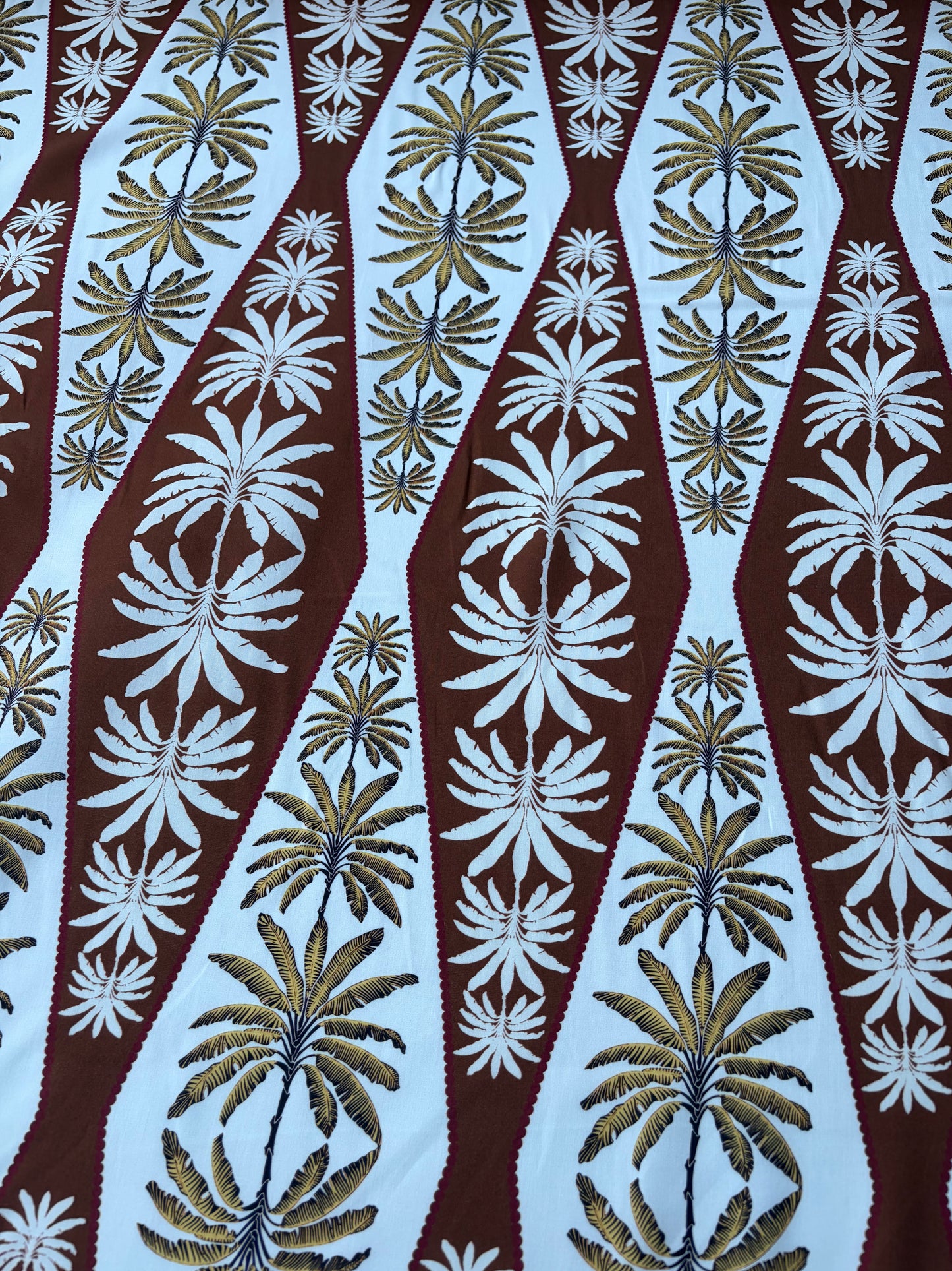 AXEL 020 brown palmtree patchwork viscose print