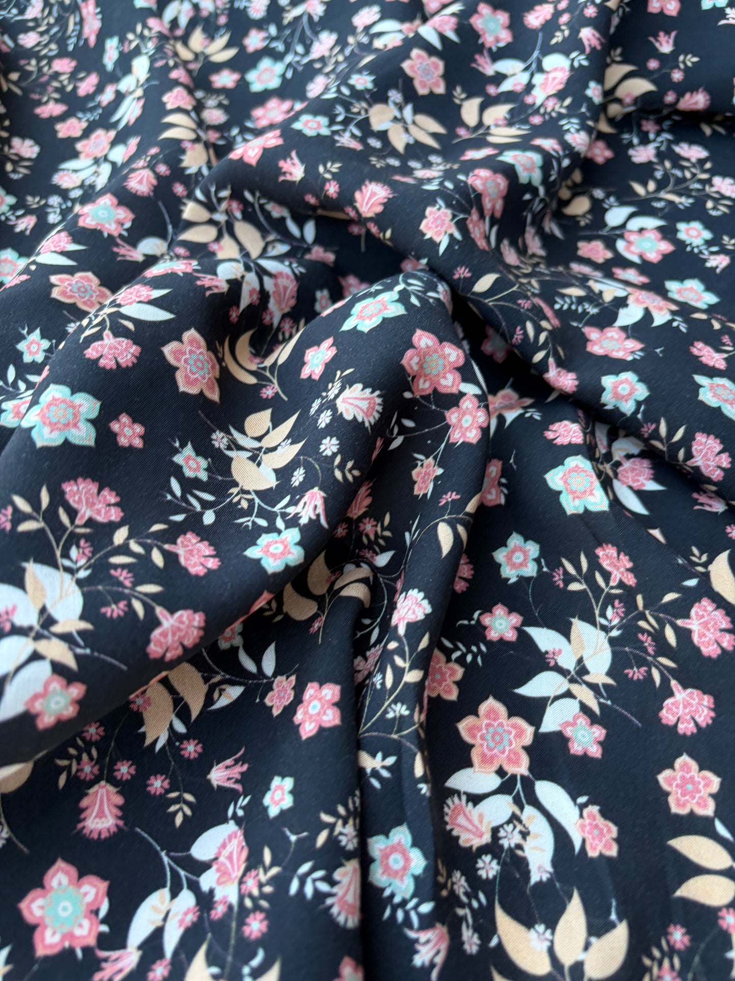 AXEL 021 floral print on black ground viscose