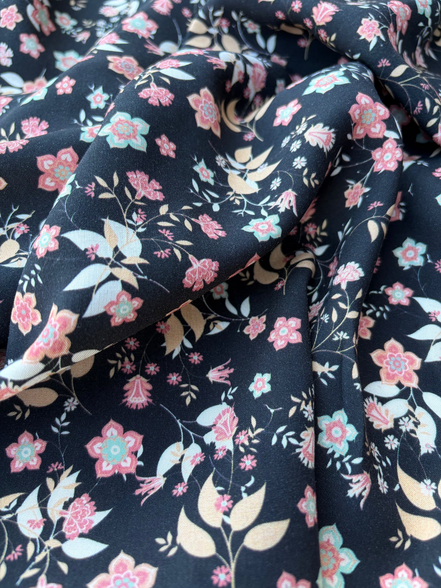 AXEL 021 floral print on black ground viscose