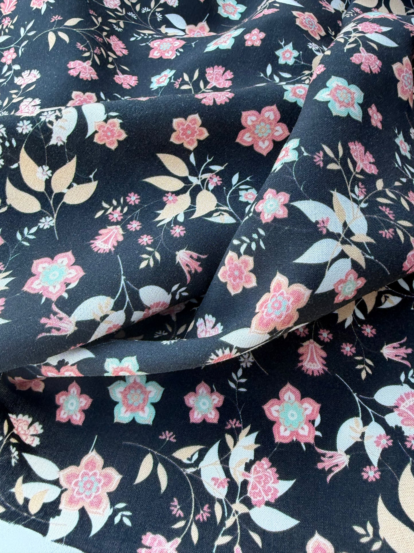 AXEL 021 floral print on black ground viscose
