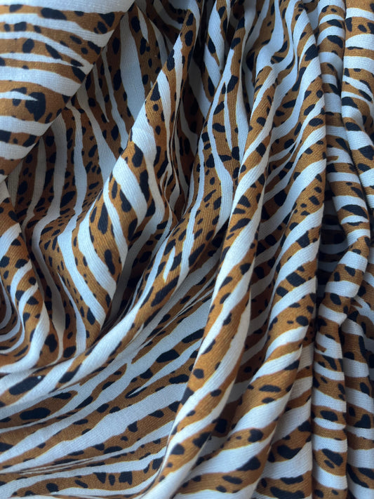 JUNO 045 voile slub linen zebra/leopard
