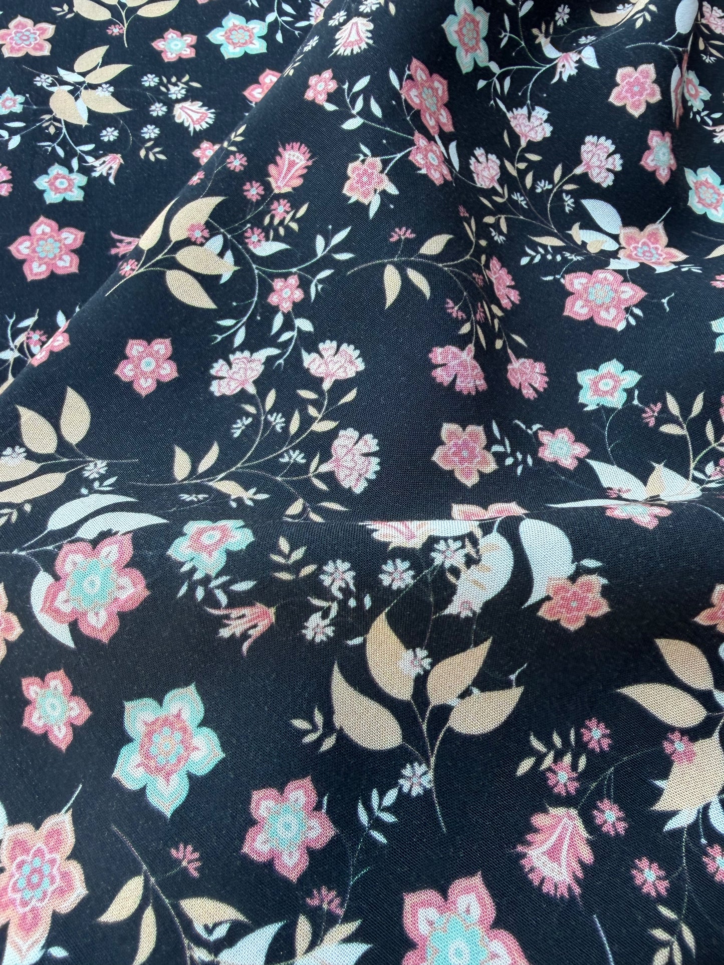 AXEL 021 floral print on black ground viscose