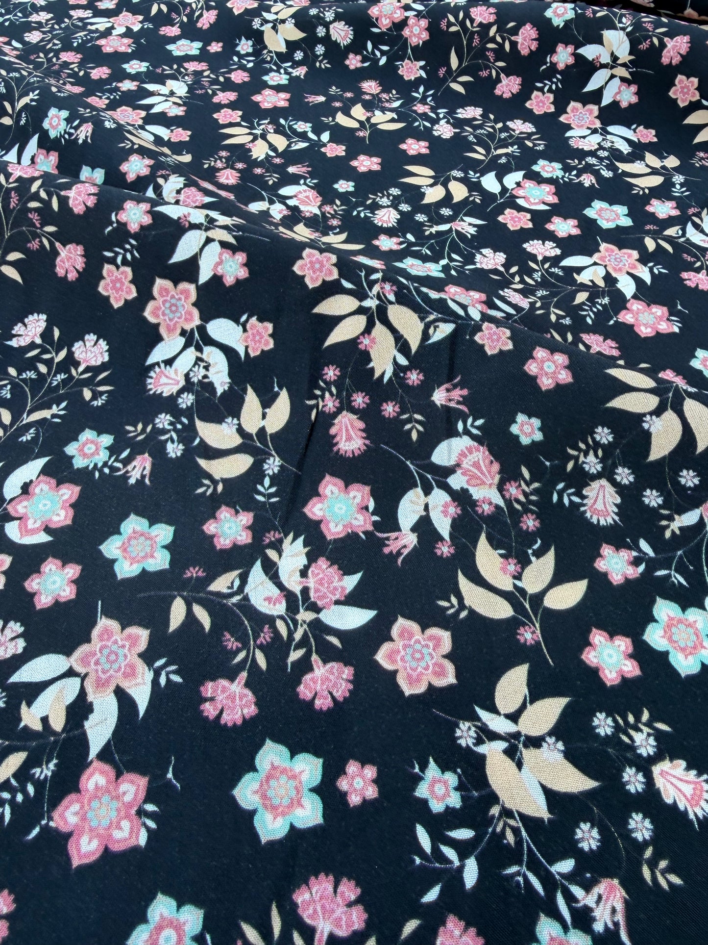 AXEL 021 floral print on black ground viscose