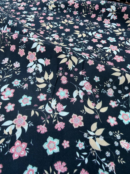 AXEL 021 floral print on black ground viscose