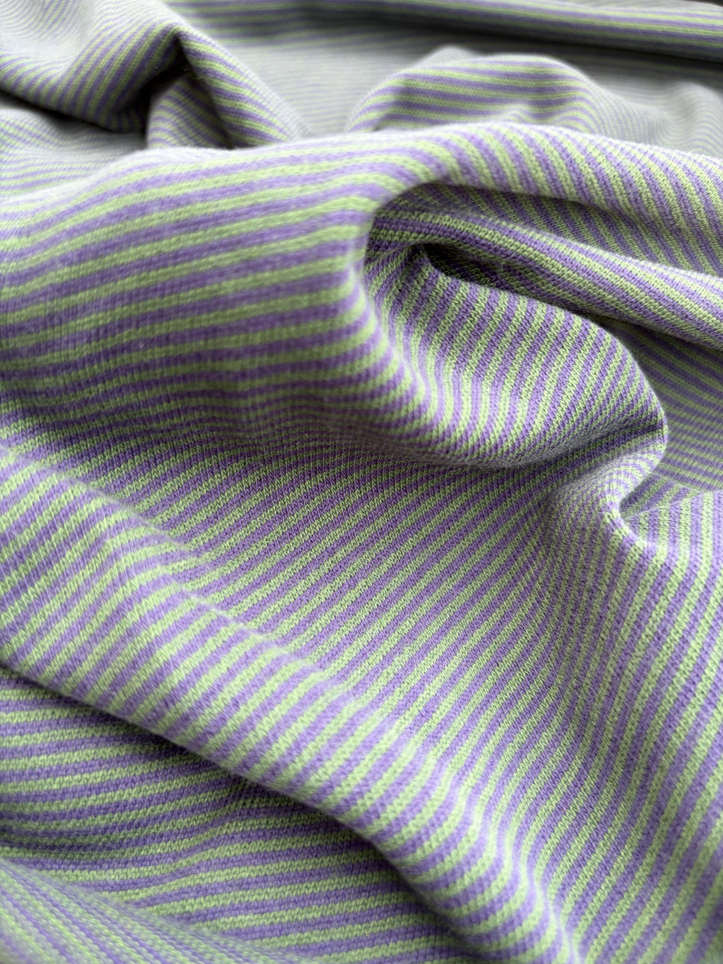 B.ROSE 038 cotton jersey stripes green/jeans blue