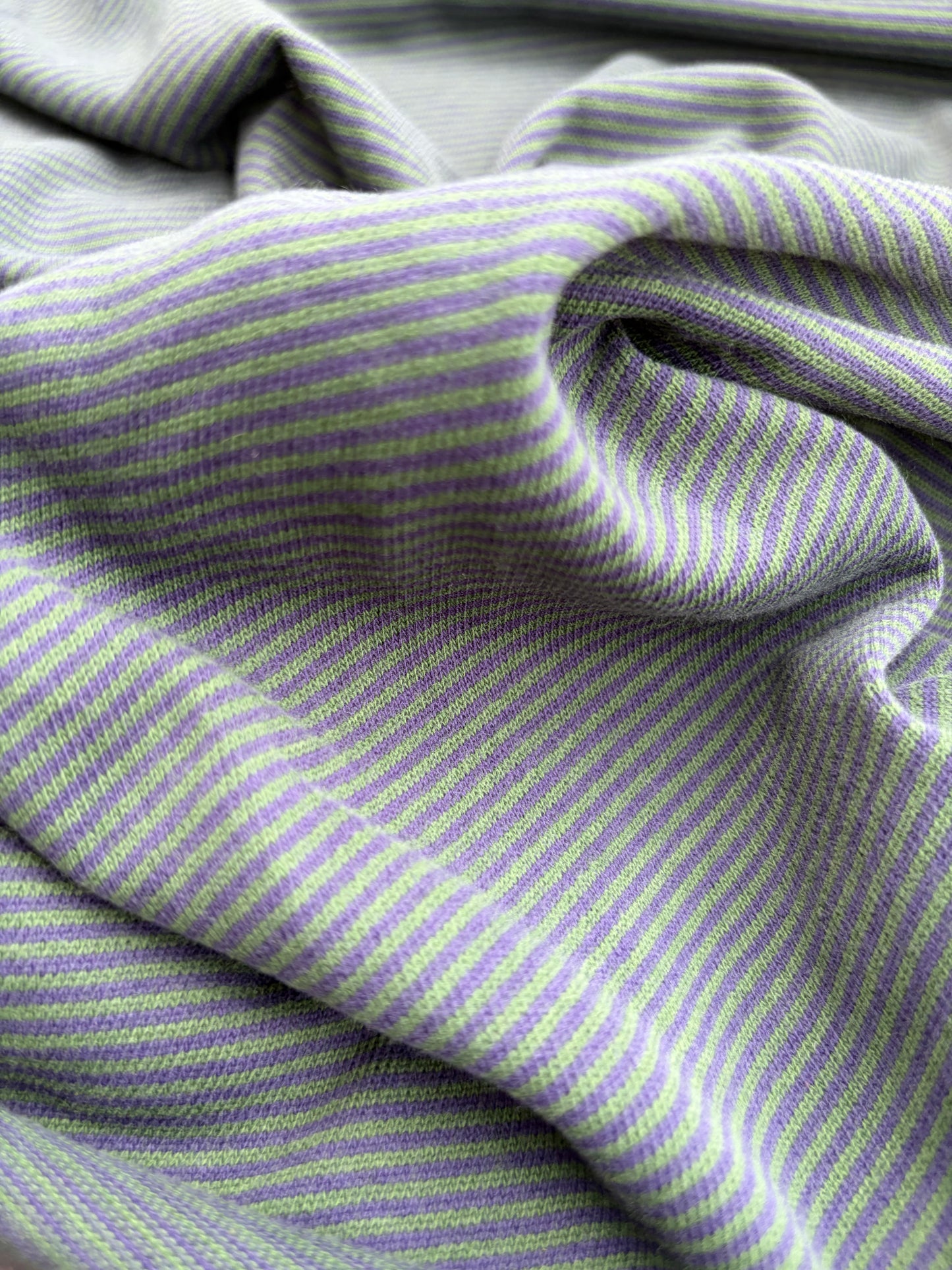 B.ROSE 038 cotton jersey stripes green/jeans blue