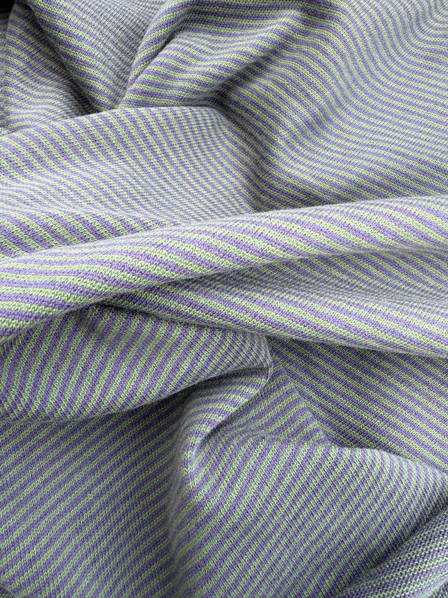 B.ROSE 038 cotton jersey stripes green/jeans blue