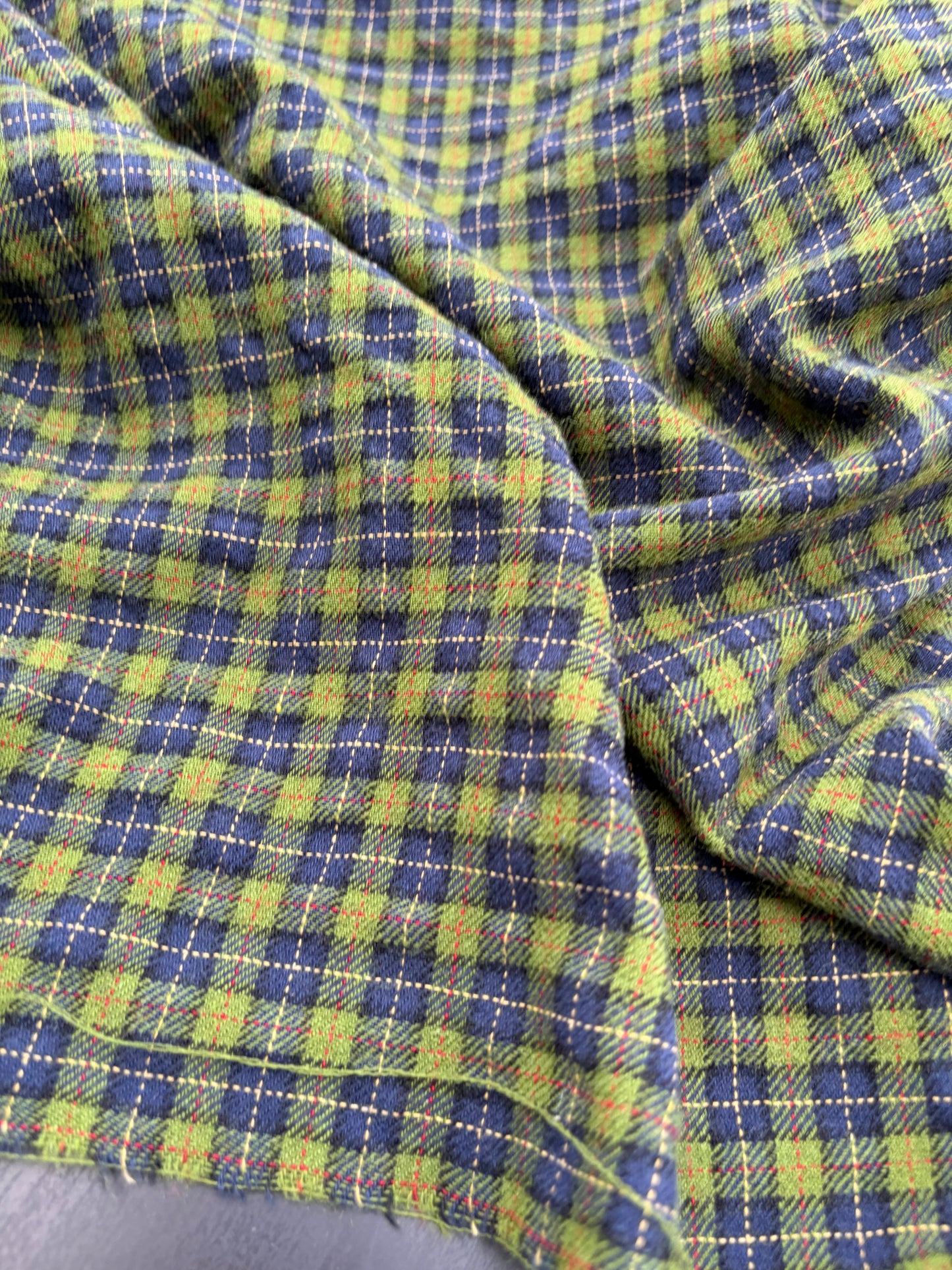 B.ROSE 039 light wool check stretch green/blue