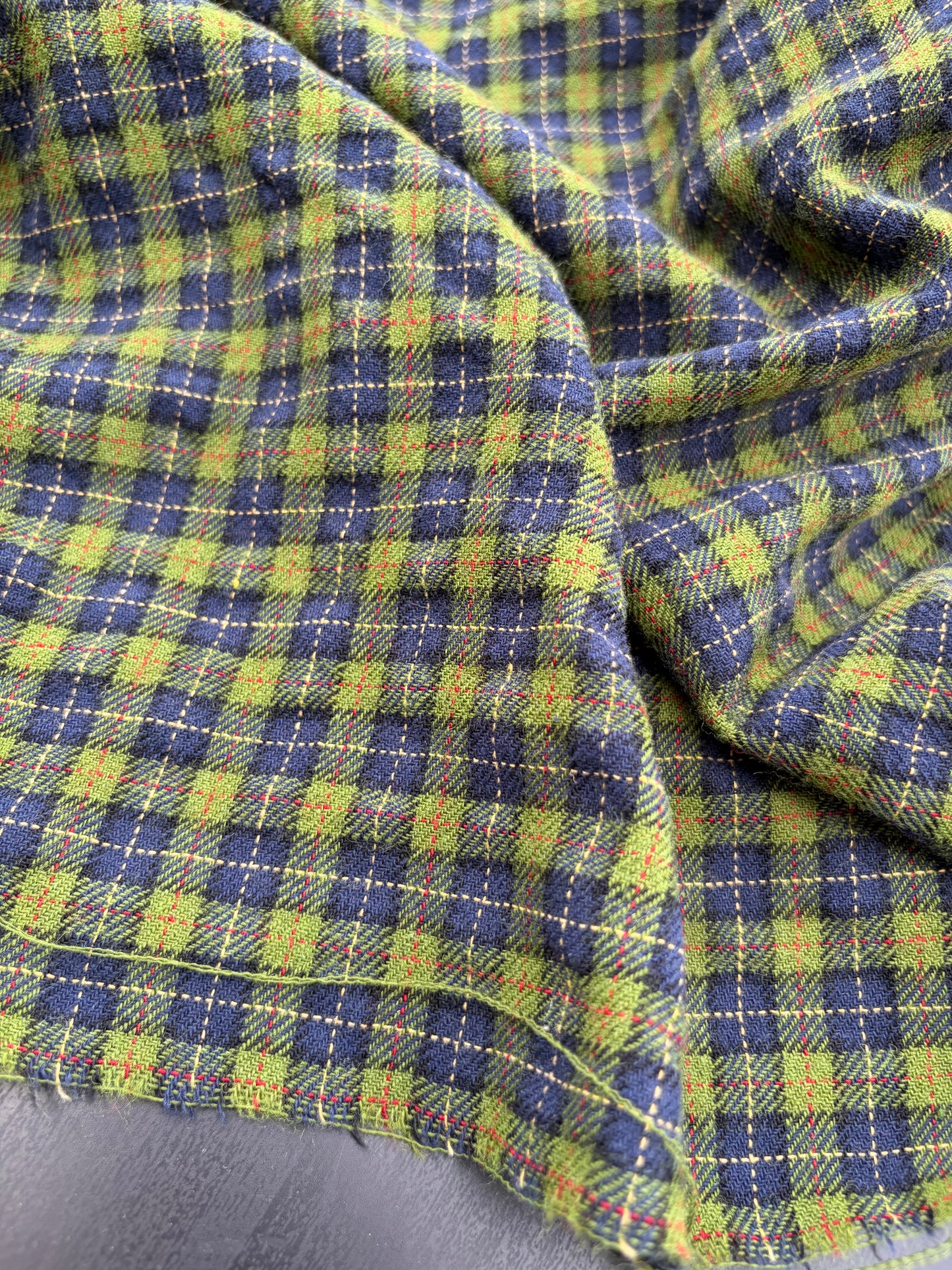 B.ROSE 039 light wool check stretch green/blue