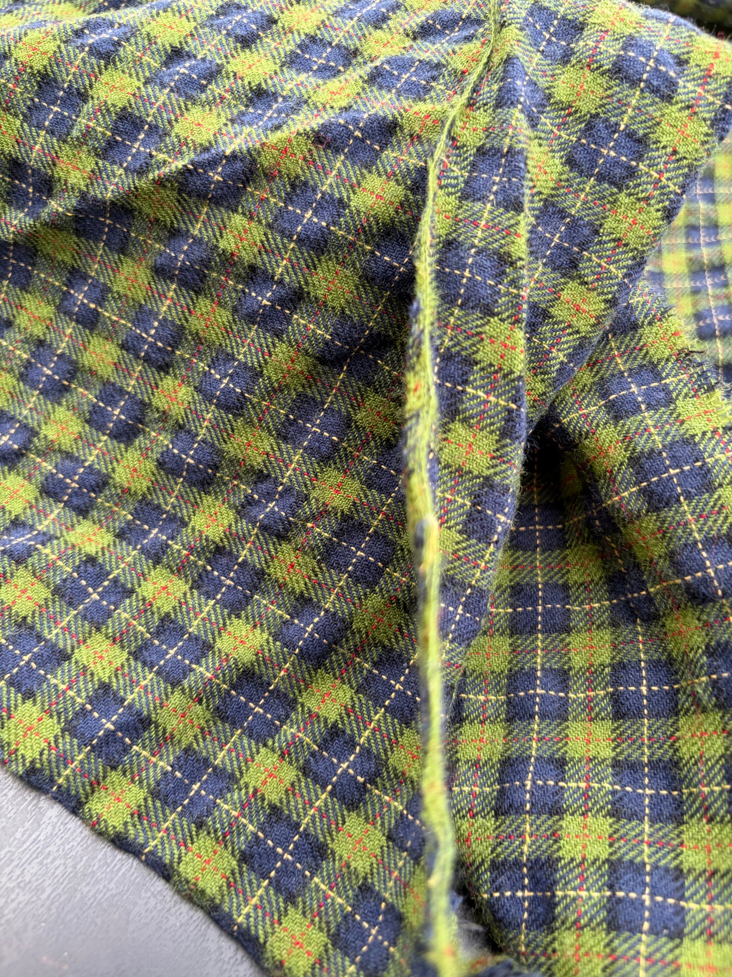 B.ROSE 039 light wool check stretch green/blue
