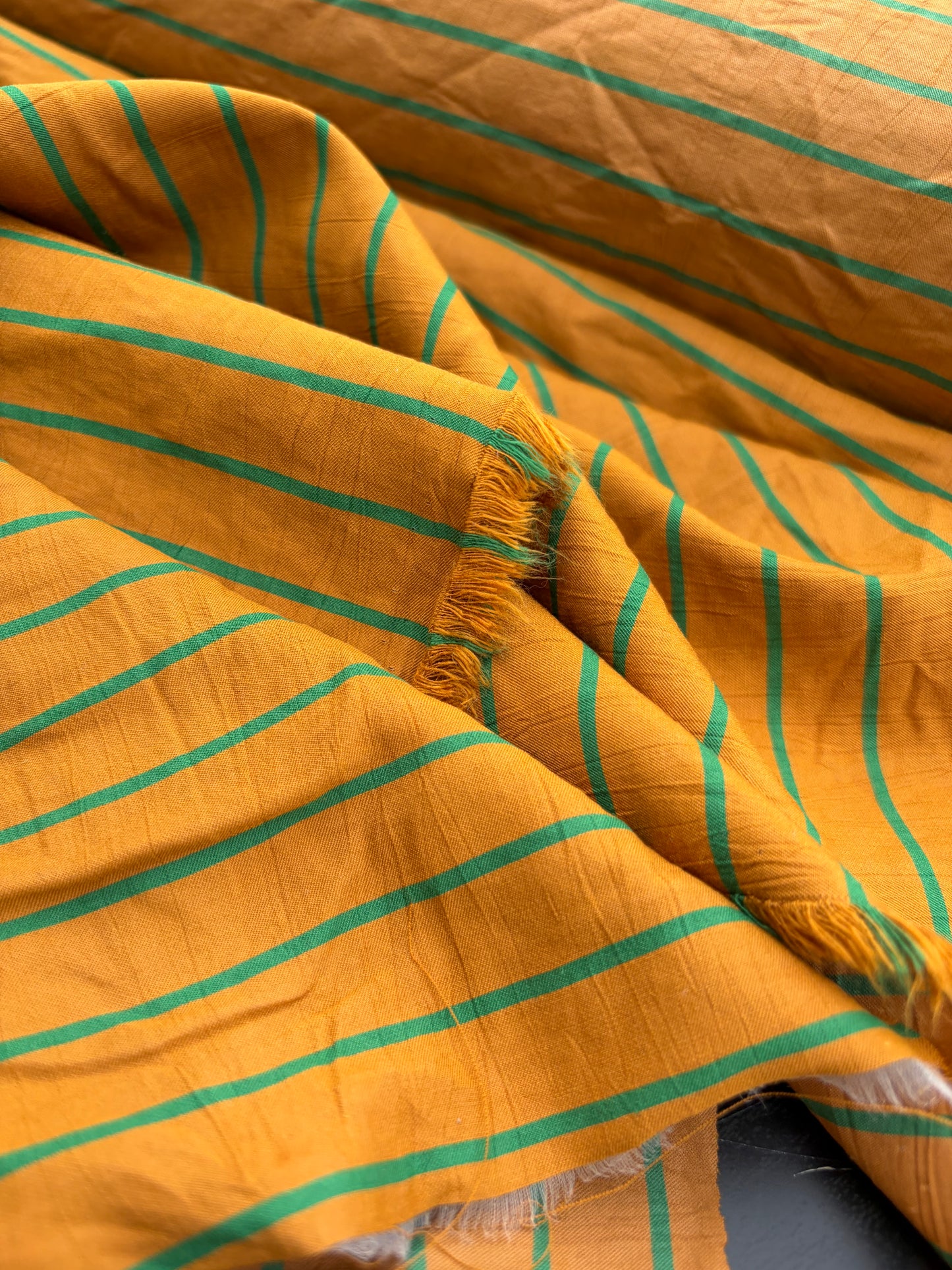 LC B.ROSE 041 cotton stripes cognac/grass green