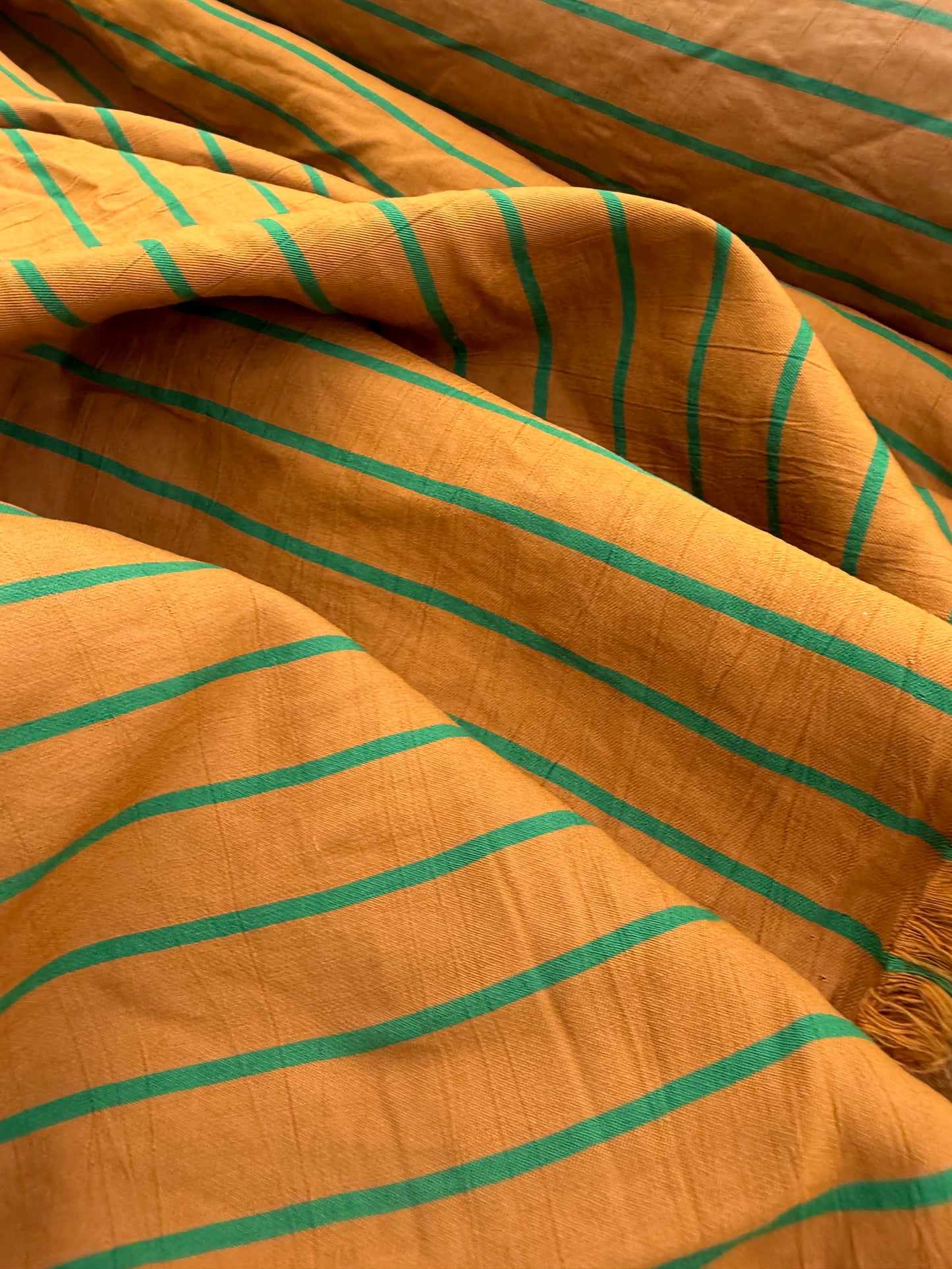 LC B.ROSE 041 cotton stripes cognac/grass green