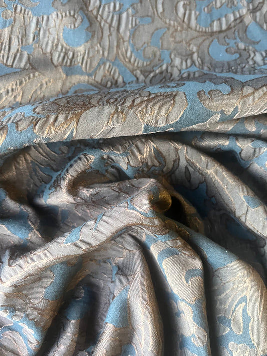 TINA 004 cotton stretch jacquard bronze/black ornamental design