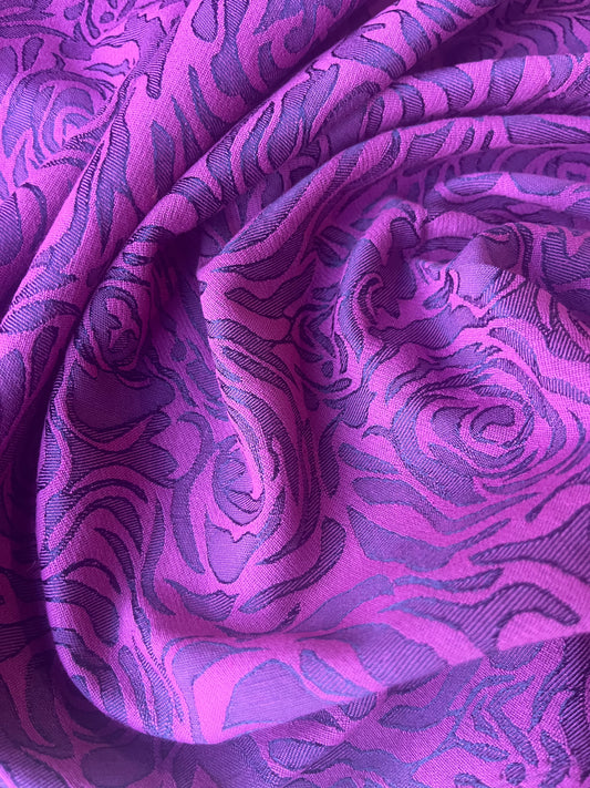 TINA 007 cotton stretch jacquard sfuchsia/navy roses