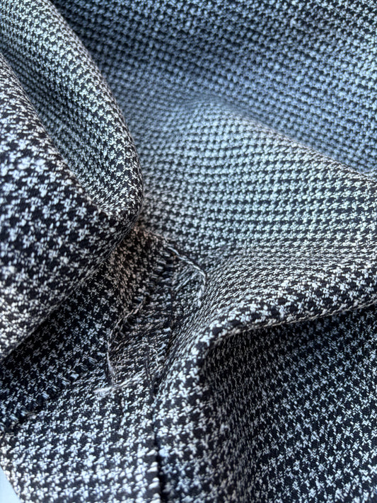 LORO 011 black/white pied de poule wool/silk stretch