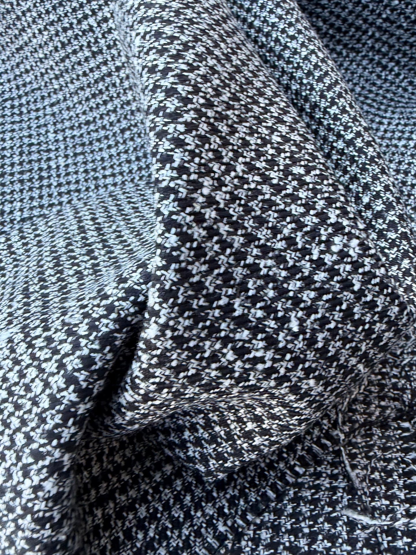 LORO 011 black/white pied de poule wool/silk stretch