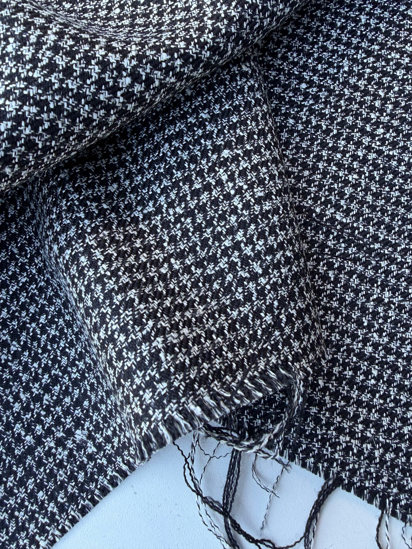LORO 011 black/white pied de poule wool/silk stretch