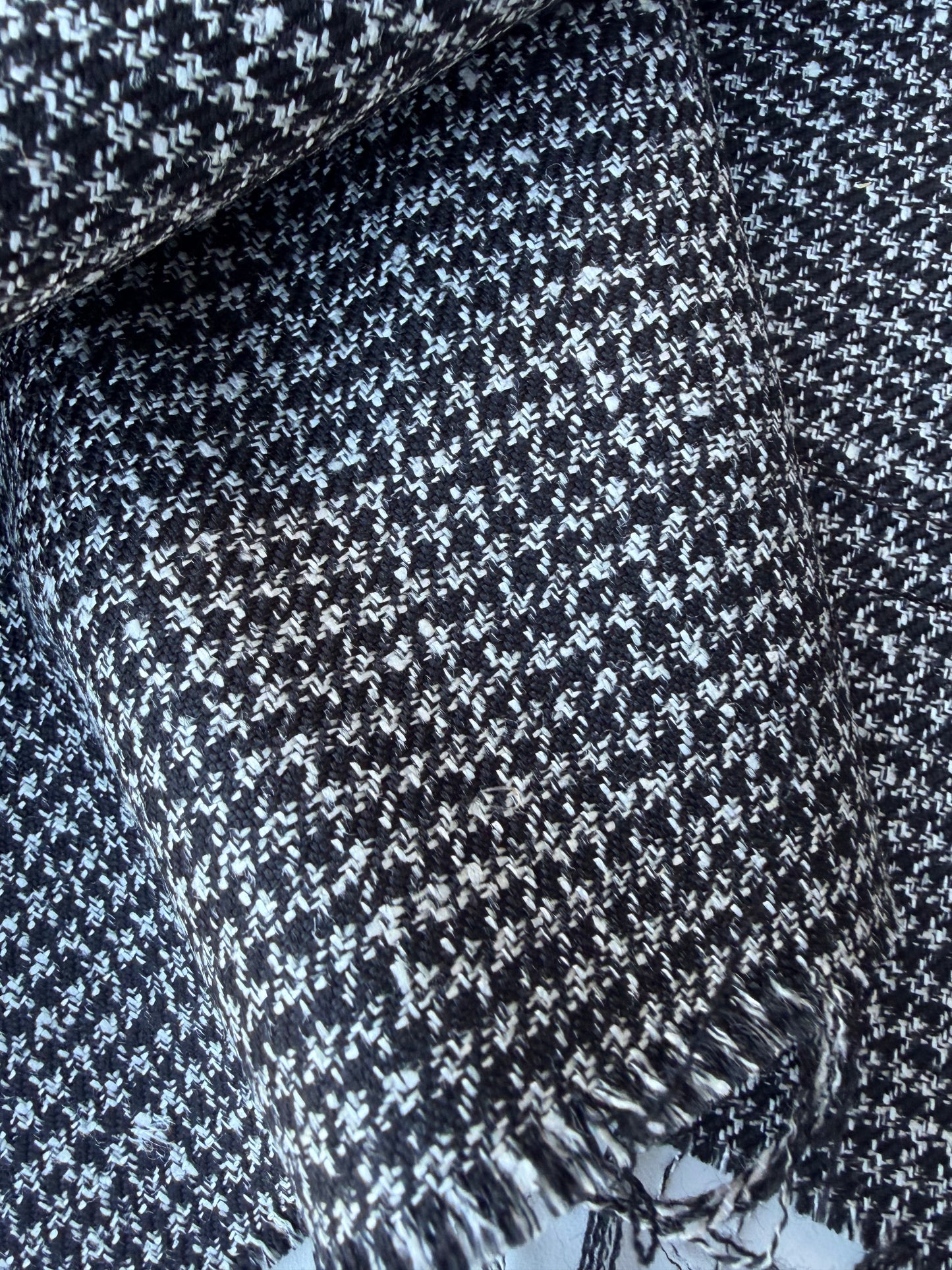 LORO 011 black/white pied de poule wool/silk stretch