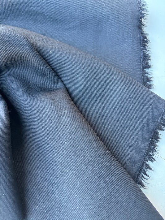 LORO 012 black twill wool stretch