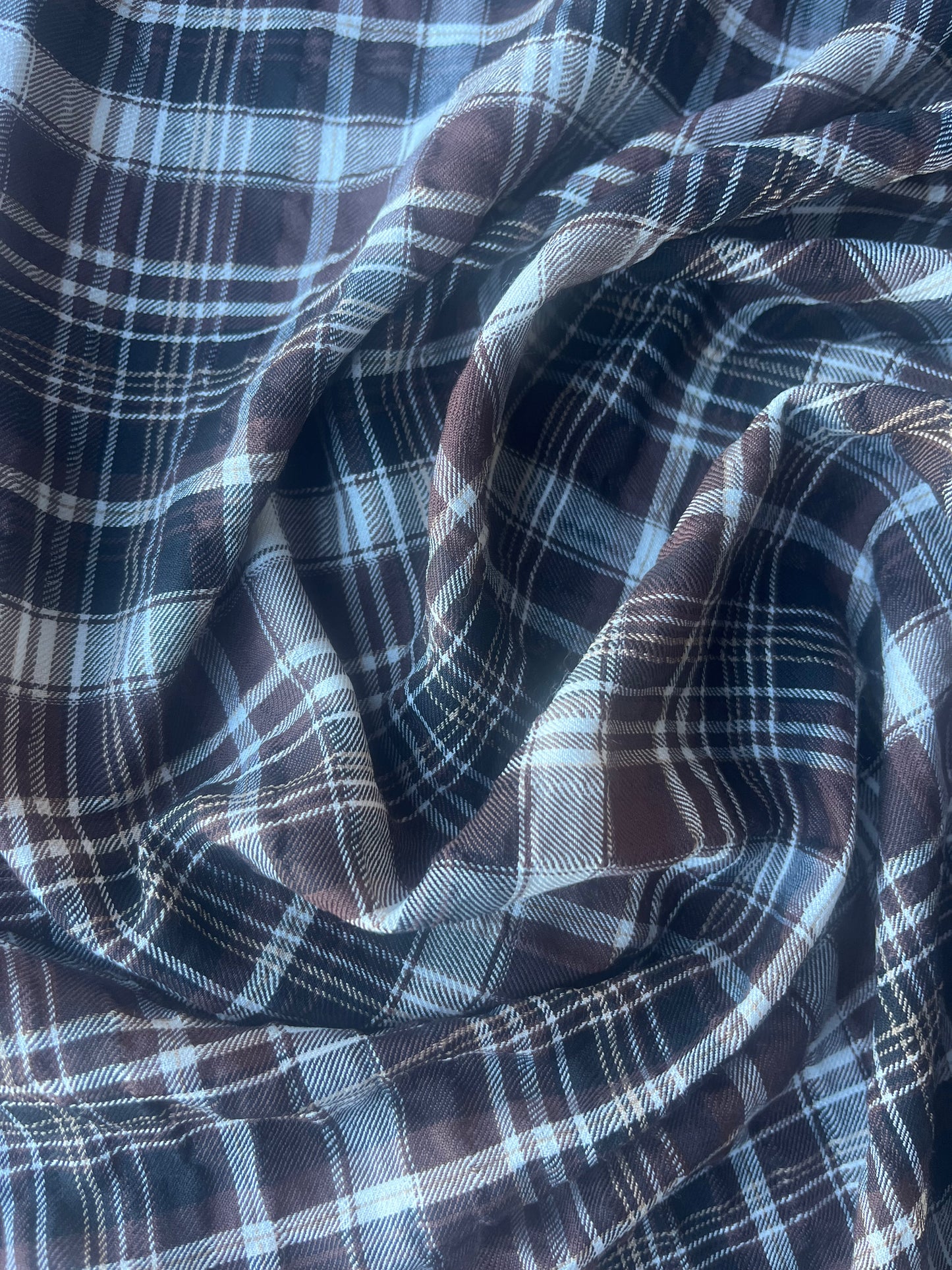 MONTI 001 43910/1 crinkle cramming cotton check brown/black