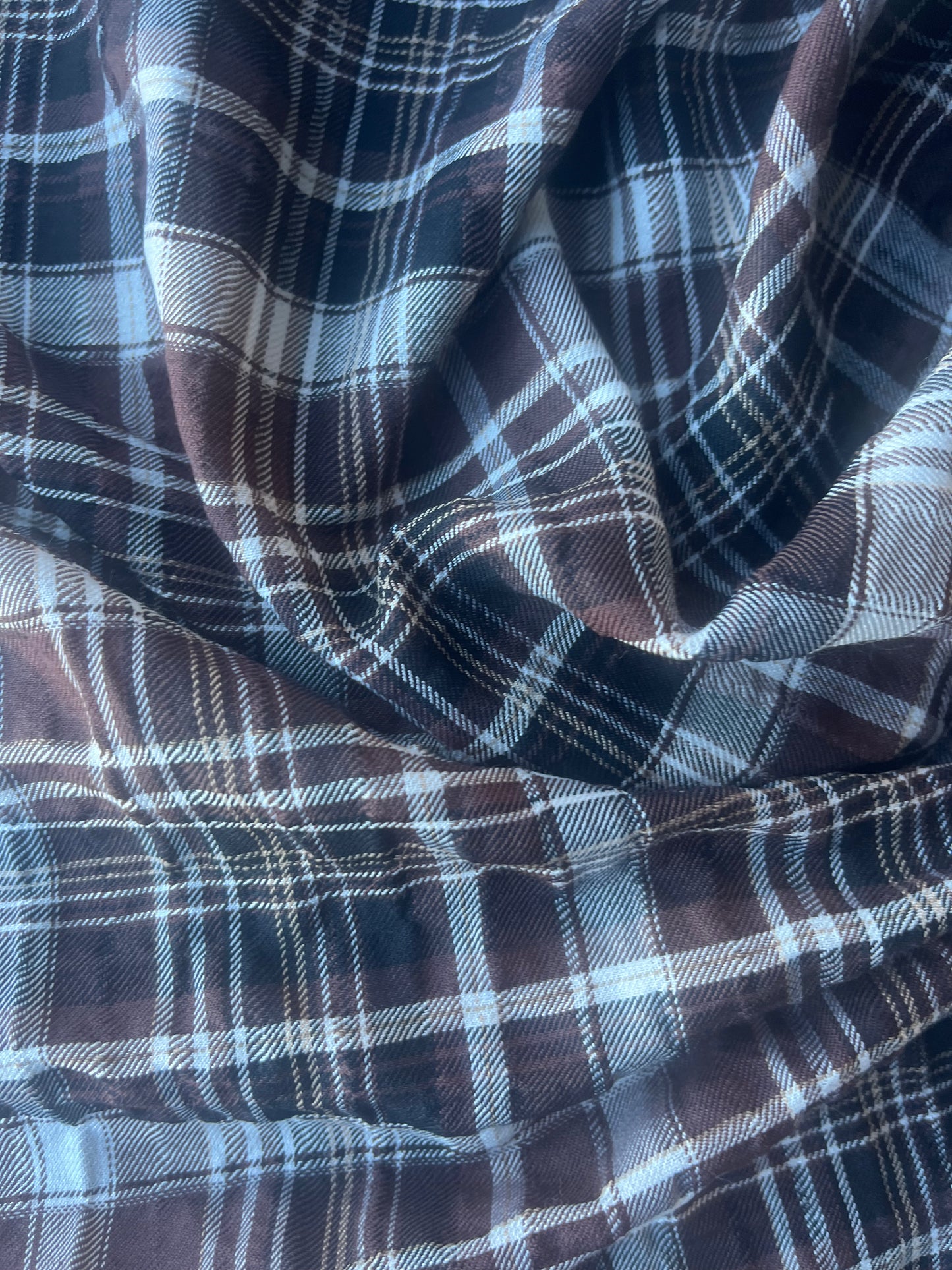 MONTI 001 43910/1 crinkle cramming cotton check brown/black