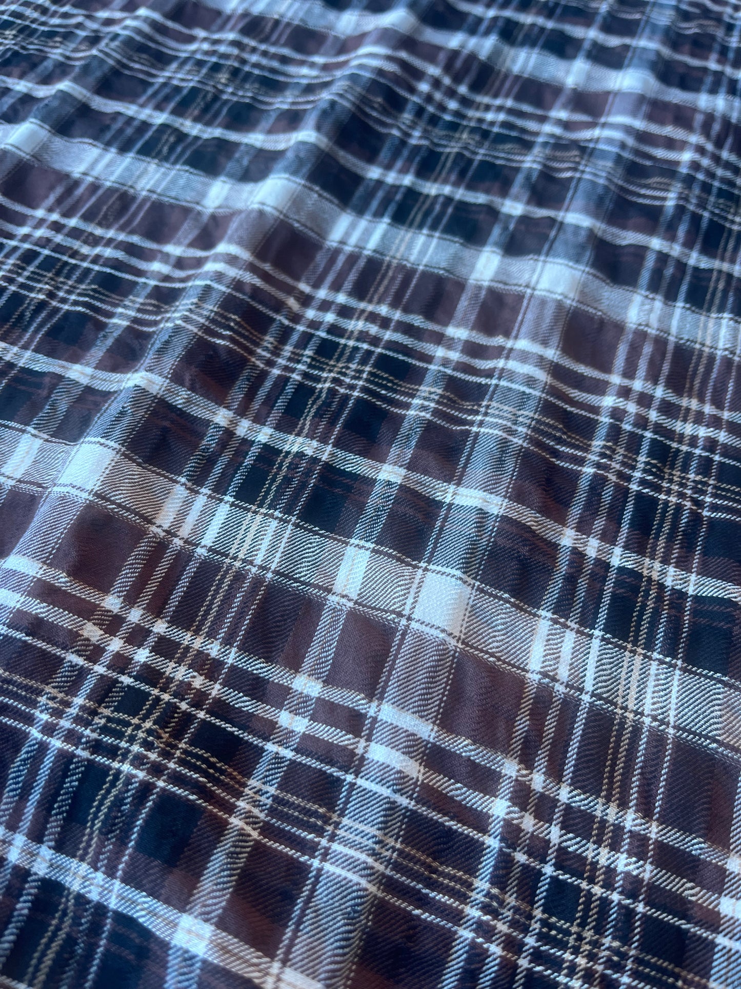 MONTI 001 43910/1 crinkle cramming cotton check brown/black