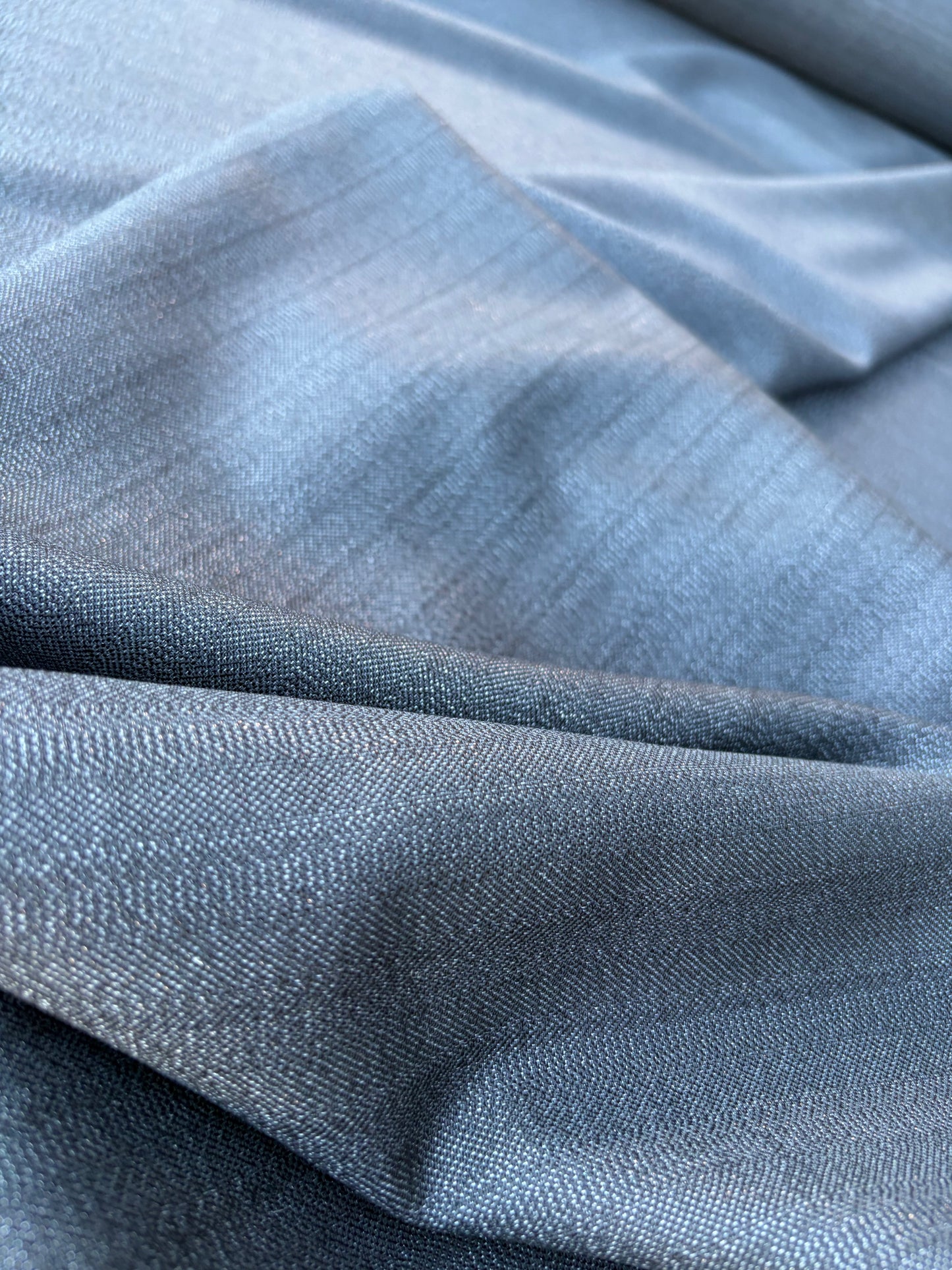 LORO 013 black shiny striped wool stretch
