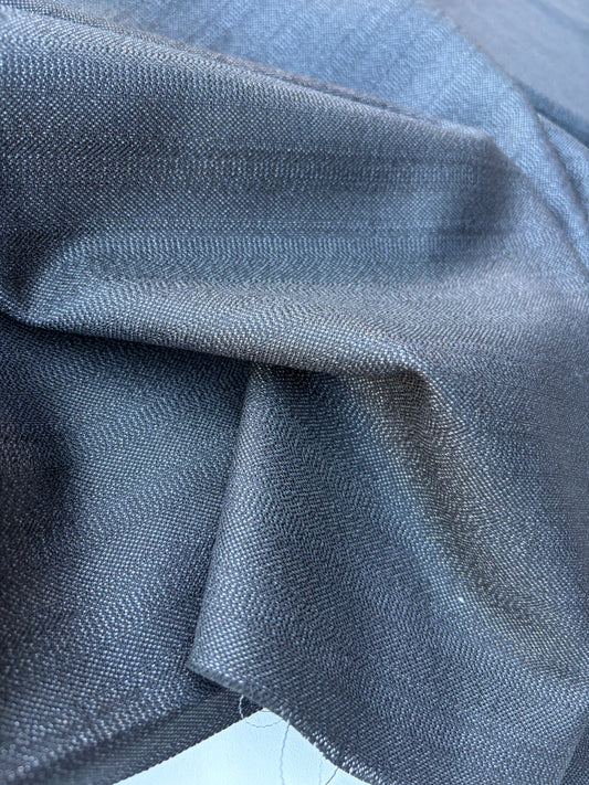 LORO 013 black shiny striped wool stretch