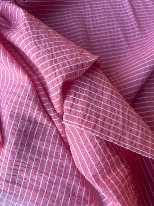 MONTI 003 23492 soft crinkle cotton red/white stripe