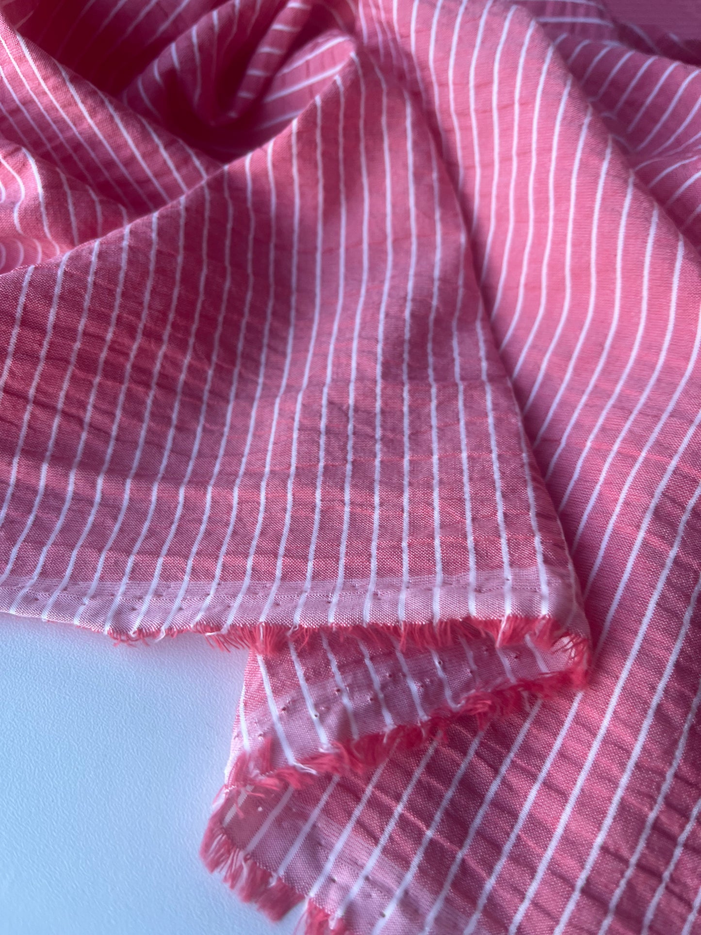 MONTI 003 23492 soft crinkle cotton red/white stripe