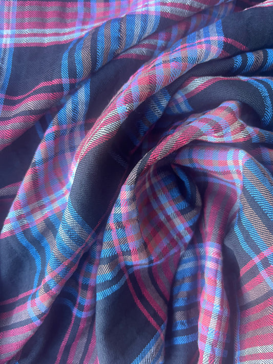 MONTI 016 43970/2 cotton dobby twill check brown/red/blue