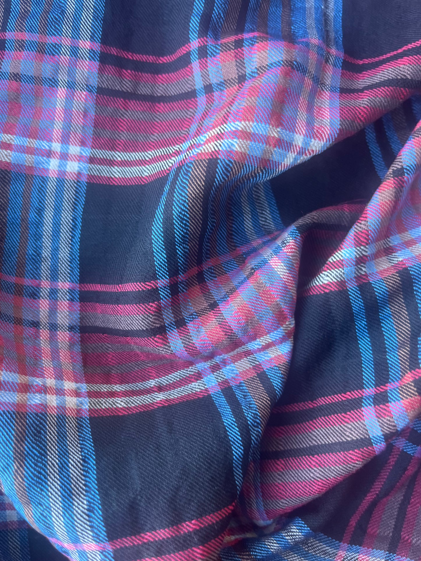MONTI 016 43970/2 cotton dobby twill check brown/red/blue