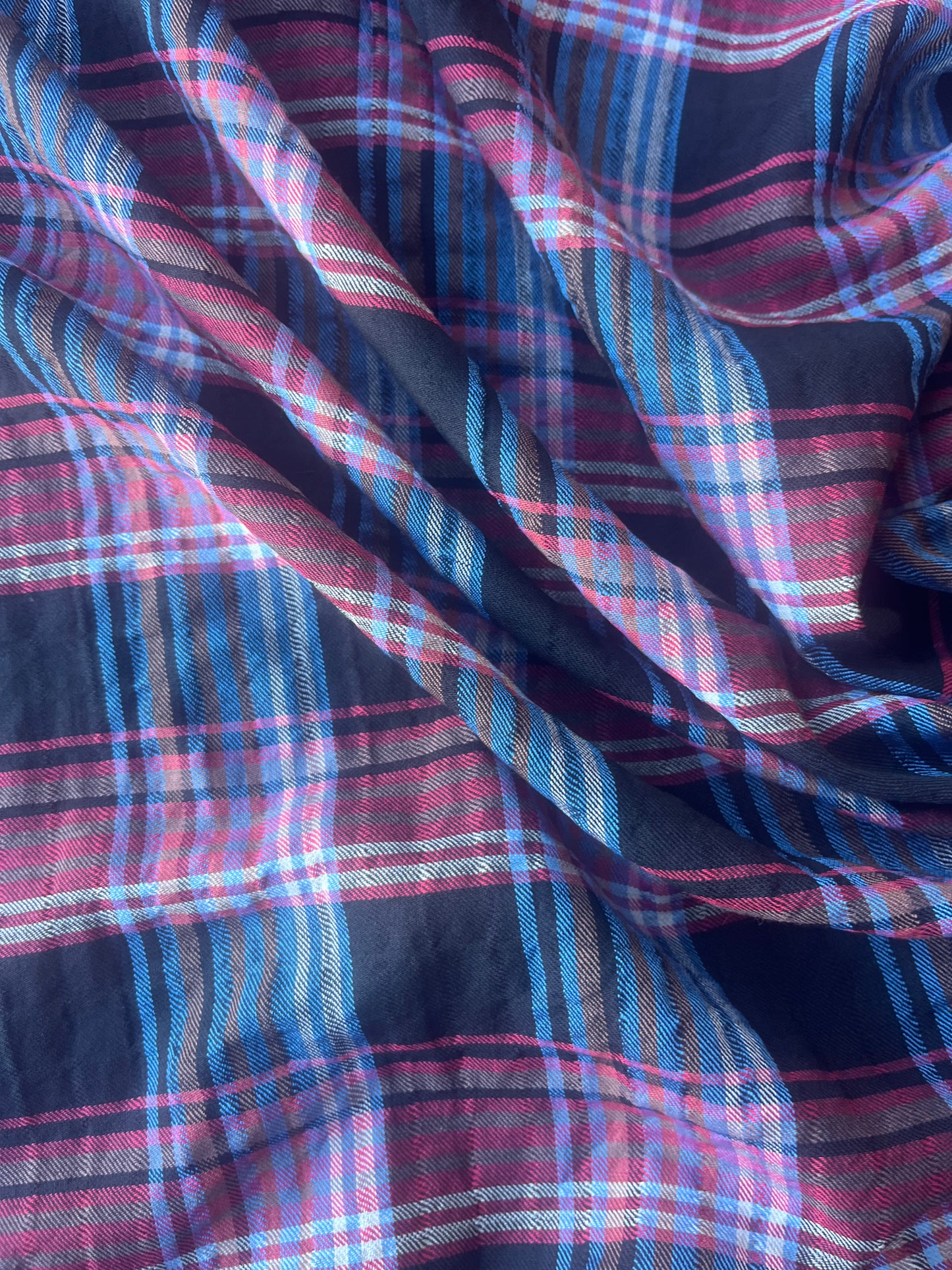 MONTI 016 43970/2 cotton dobby twill check brown/red/blue