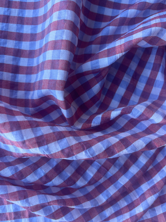 MONTI 009 43882/2 cotton crinkle check red/blue/white