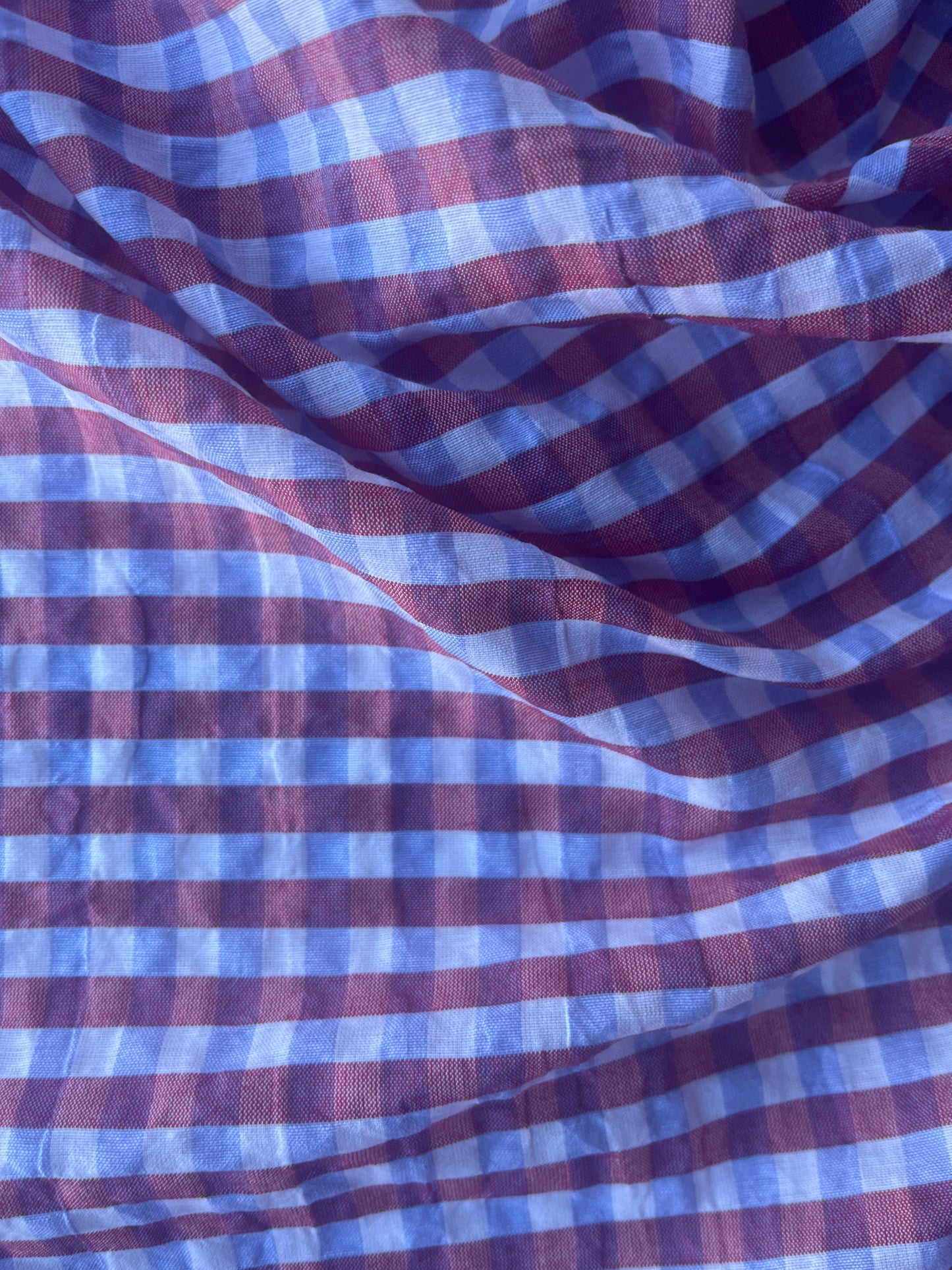 MONTI 009 43882/2 cotton crinkle check red/blue/white