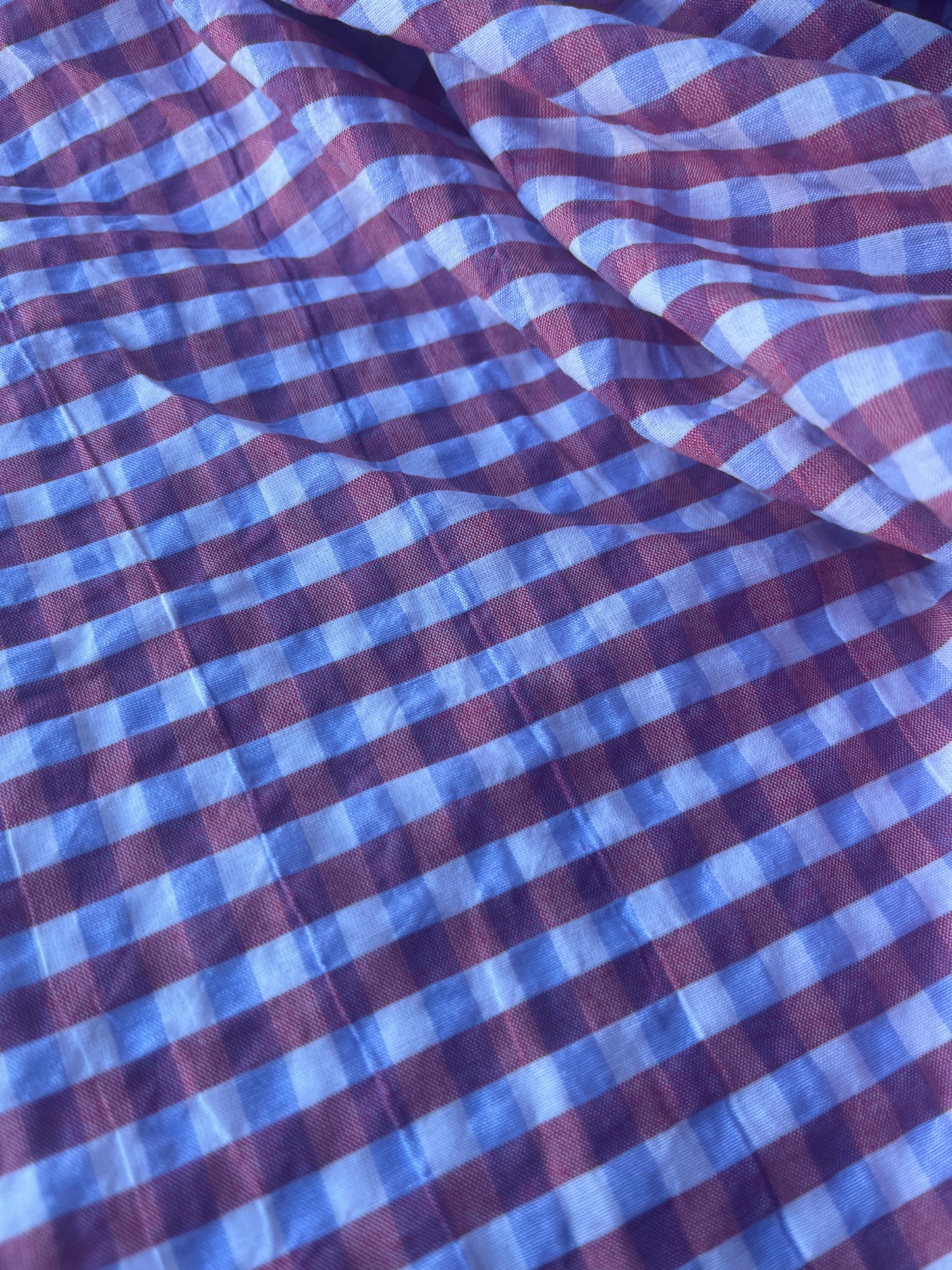 MONTI 009 43882/2 cotton crinkle check red/blue/white