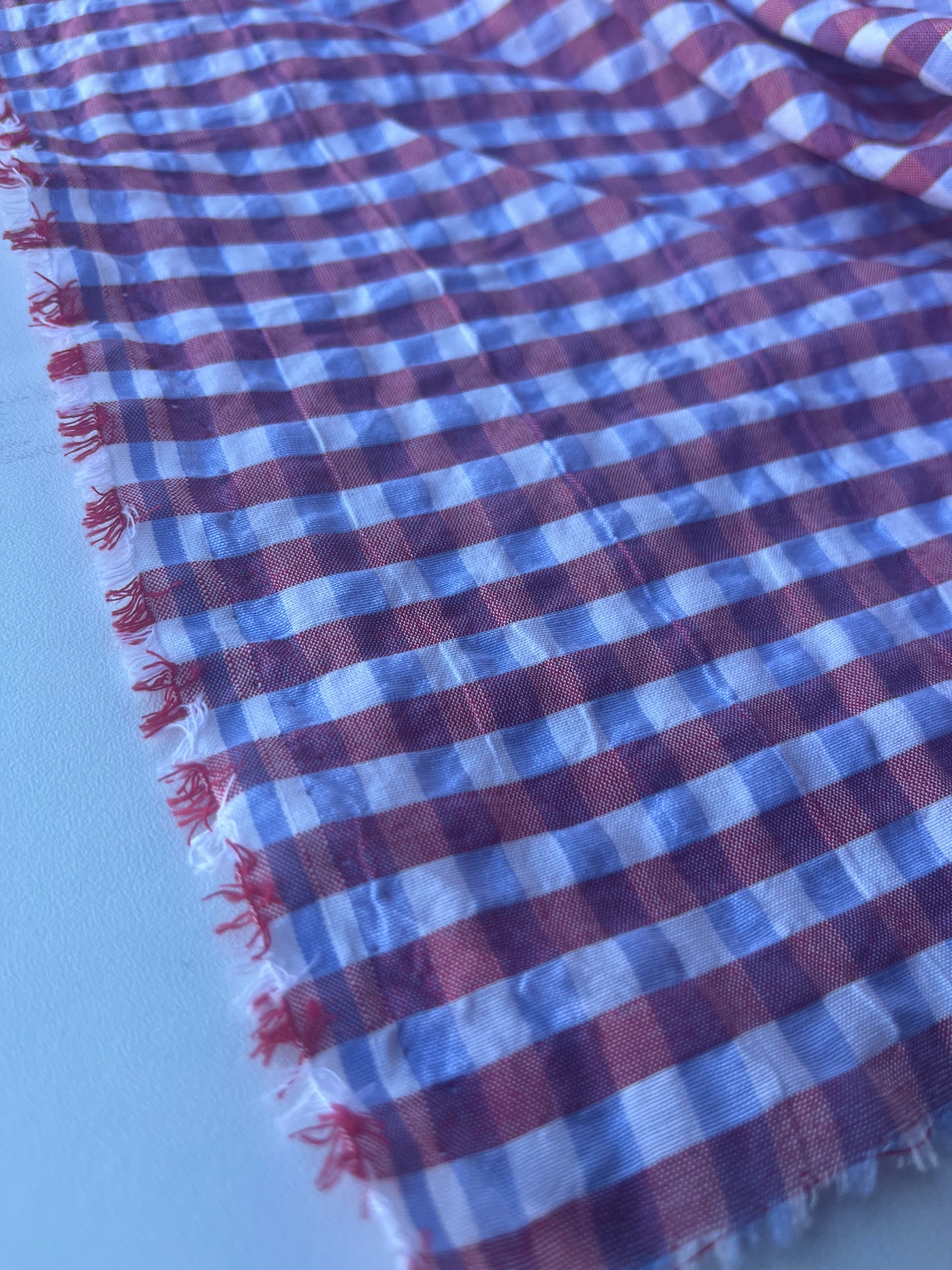 MONTI 009 43882/2 cotton crinkle check red/blue/white