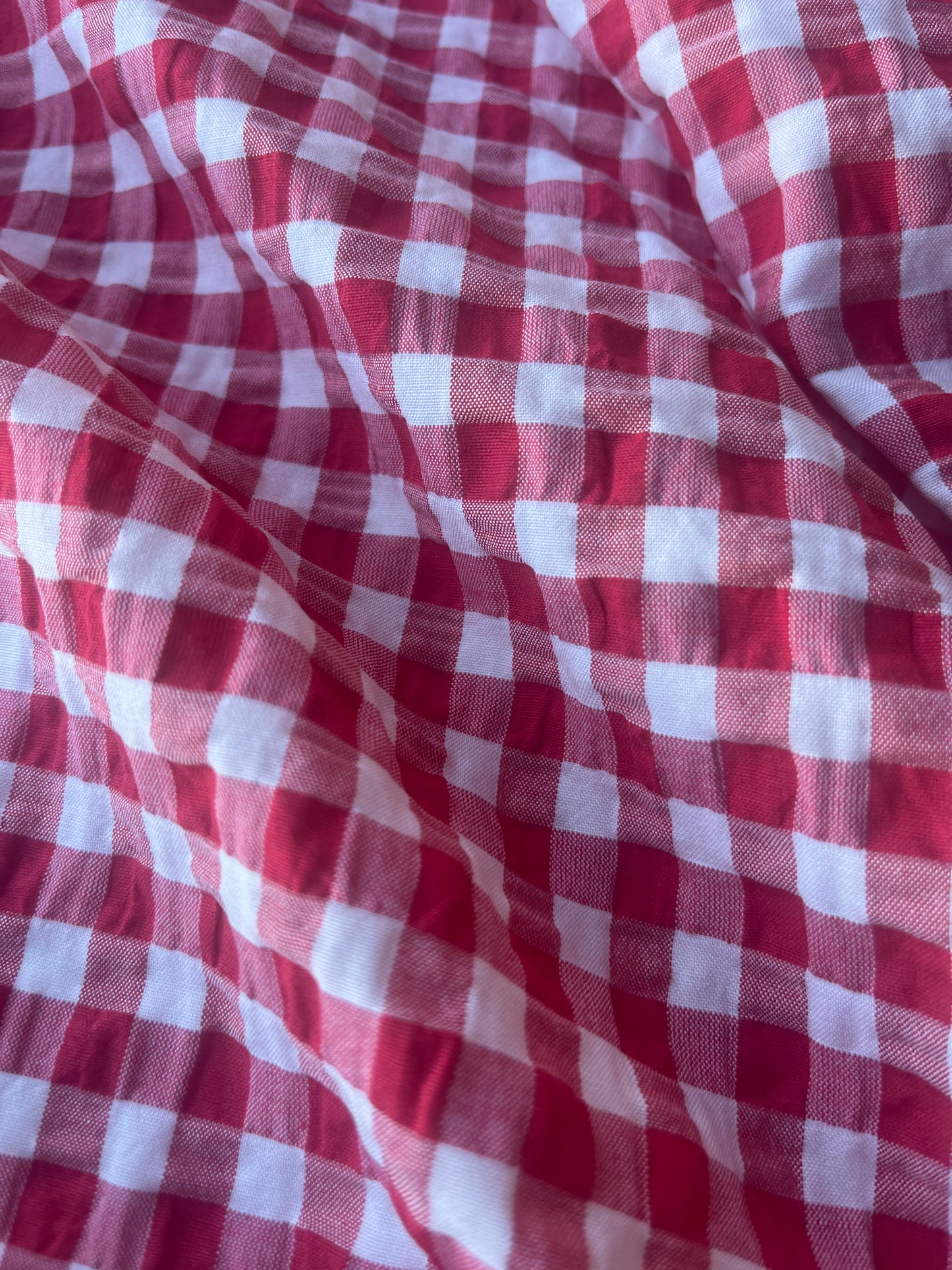 MONTI 007 43882/2 cotton crinkle check red/white