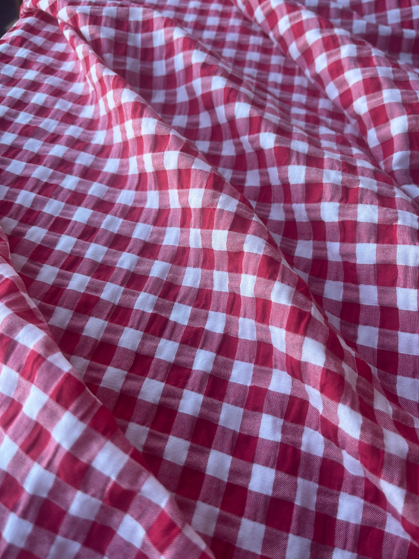 MONTI 007 43882/2 cotton crinkle check red/white