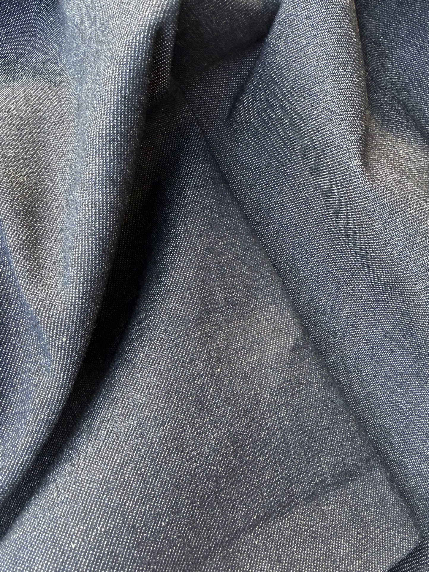 AMI 041 midweight raw denim canvas weave dark indigo