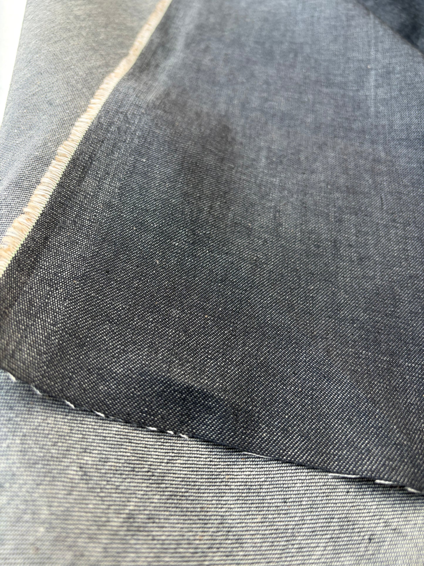AMI 041 midweight raw denim canvas weave dark indigo