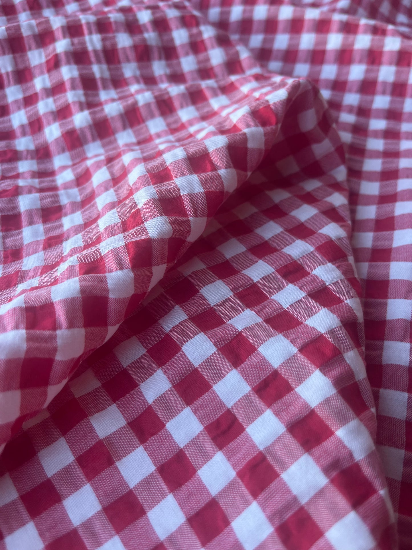 MONTI 007 43882/2 cotton crinkle check red/white
