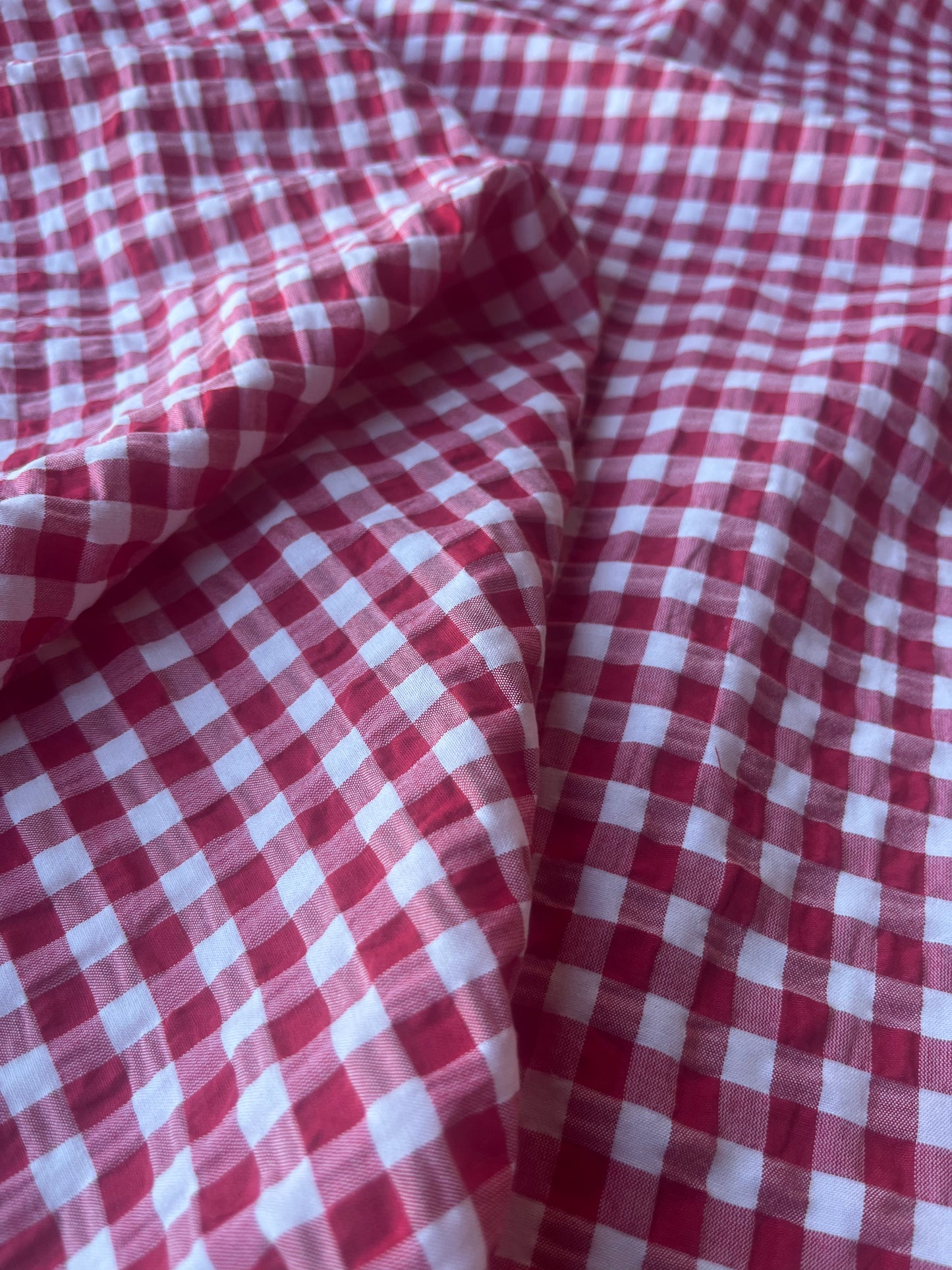MONTI 007 43882/2 cotton crinkle check red/white