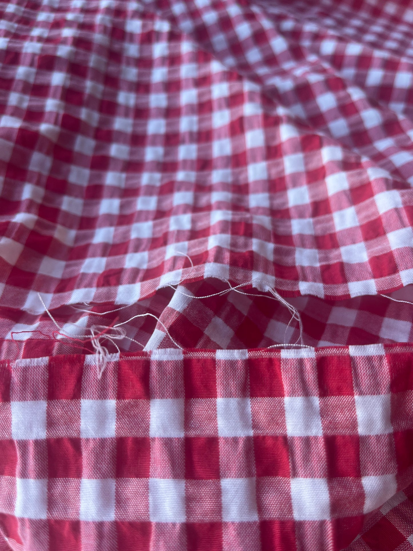 MONTI 007 43882/2 cotton crinkle check red/white