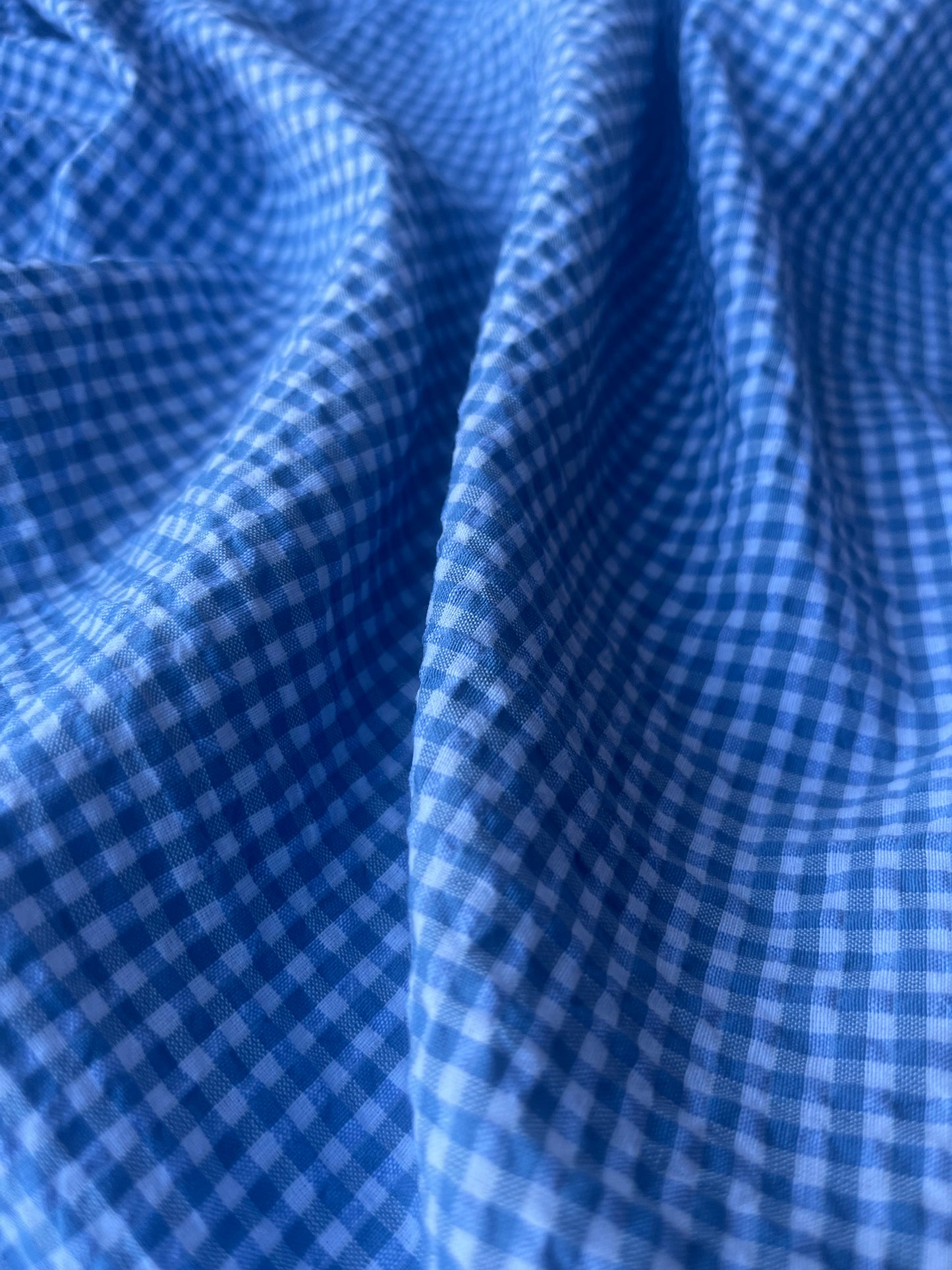 MONTI 011 43656/18 cotton crinkle check white/blue