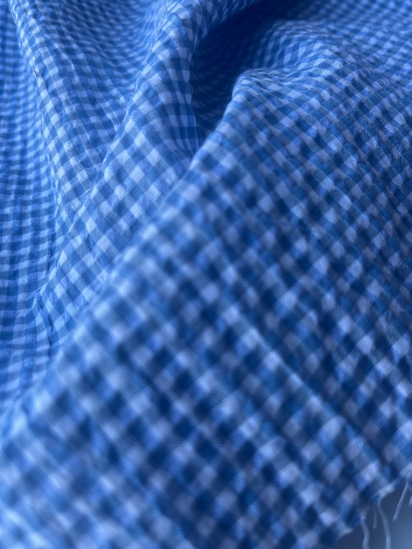 MONTI 011 43656/18 cotton crinkle check white/blue