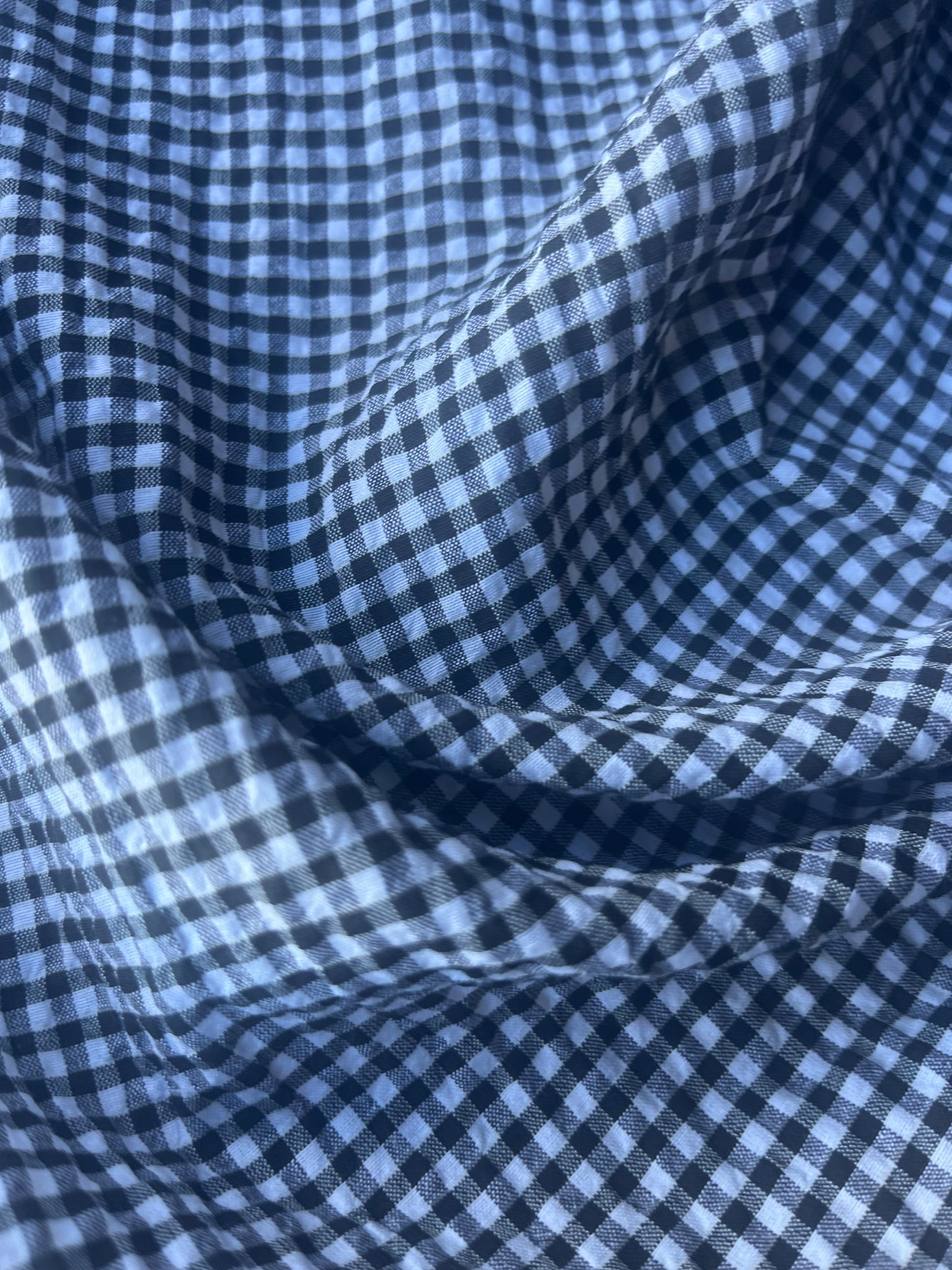 MONTI 010 43656/5 cotton crinkle check white/black
