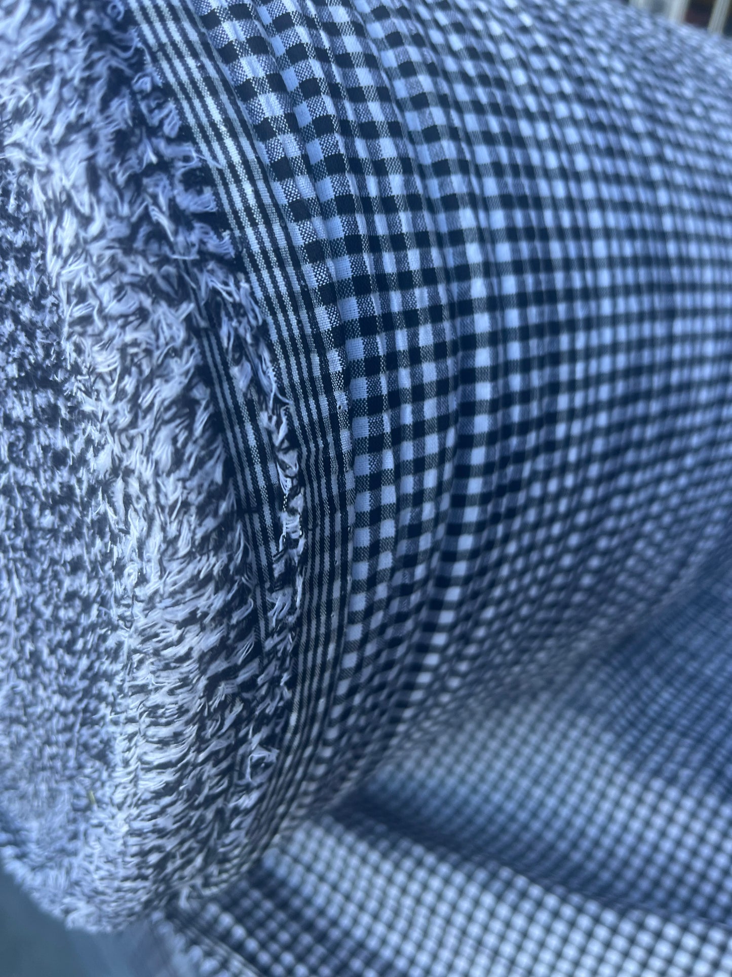 MONTI 010 43656/5 cotton crinkle check white/black